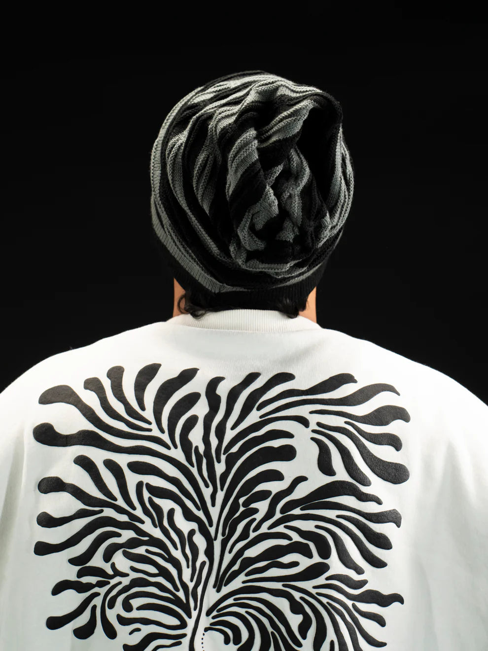 Freeform Beanie - Smoke Stripes - girrach