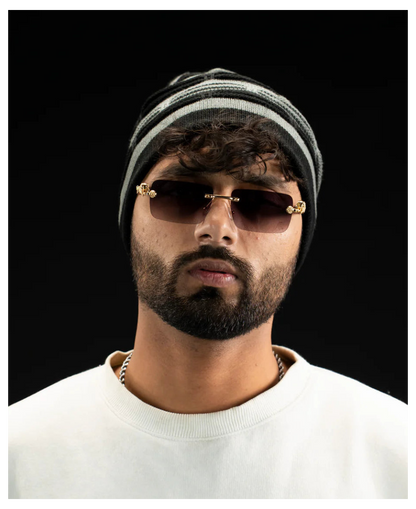 Freeform Beanie - Smoke Stripes - girrach