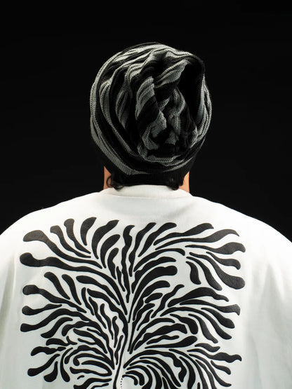 Freeform Beanie - Smoke Stripes - girrach