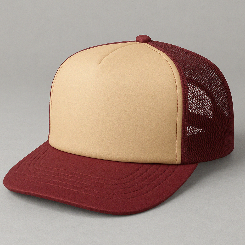 Custom 5 Panel Mid profile trucker hat - Foam Trucker - girrach