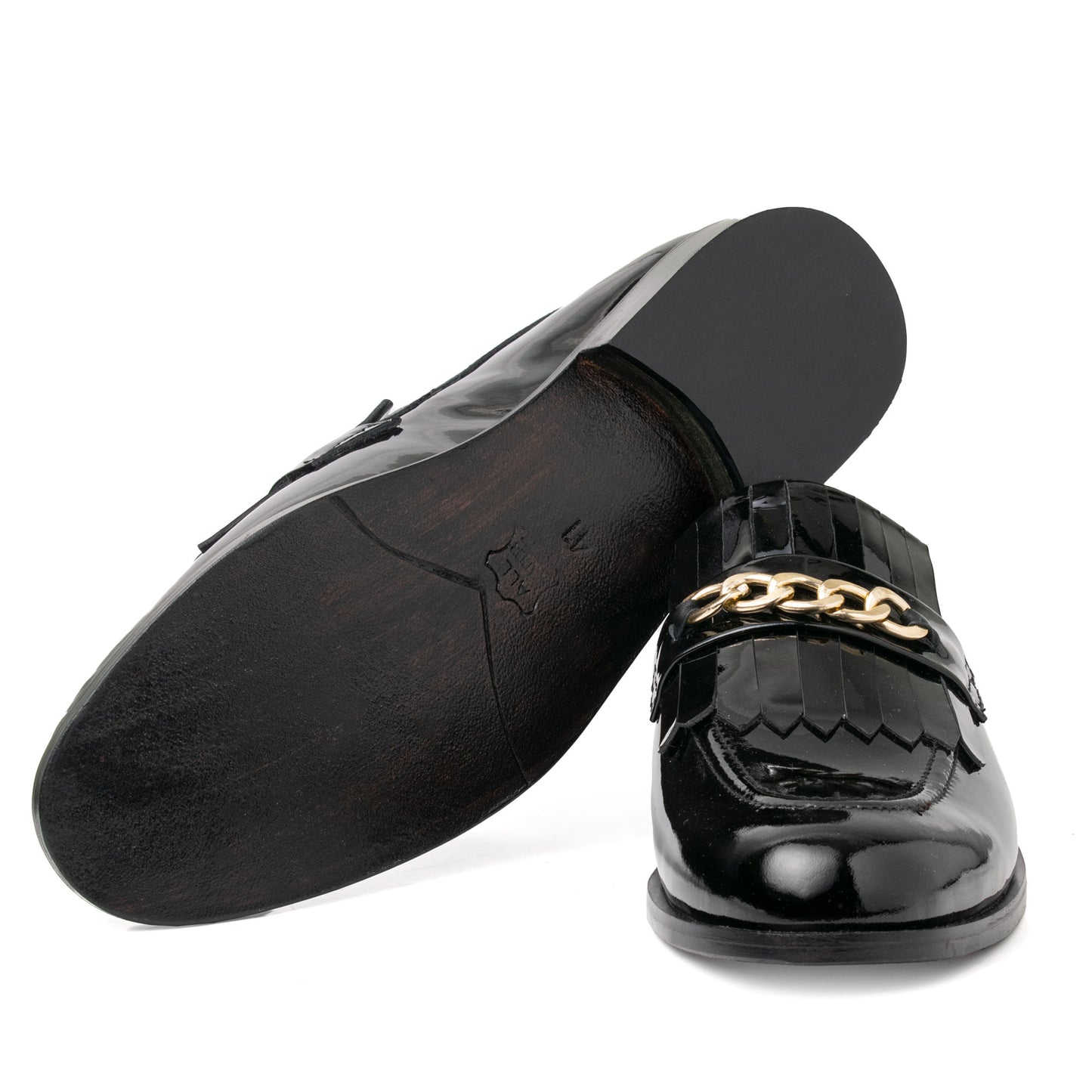 Patent Black - Chain Decor - girrach