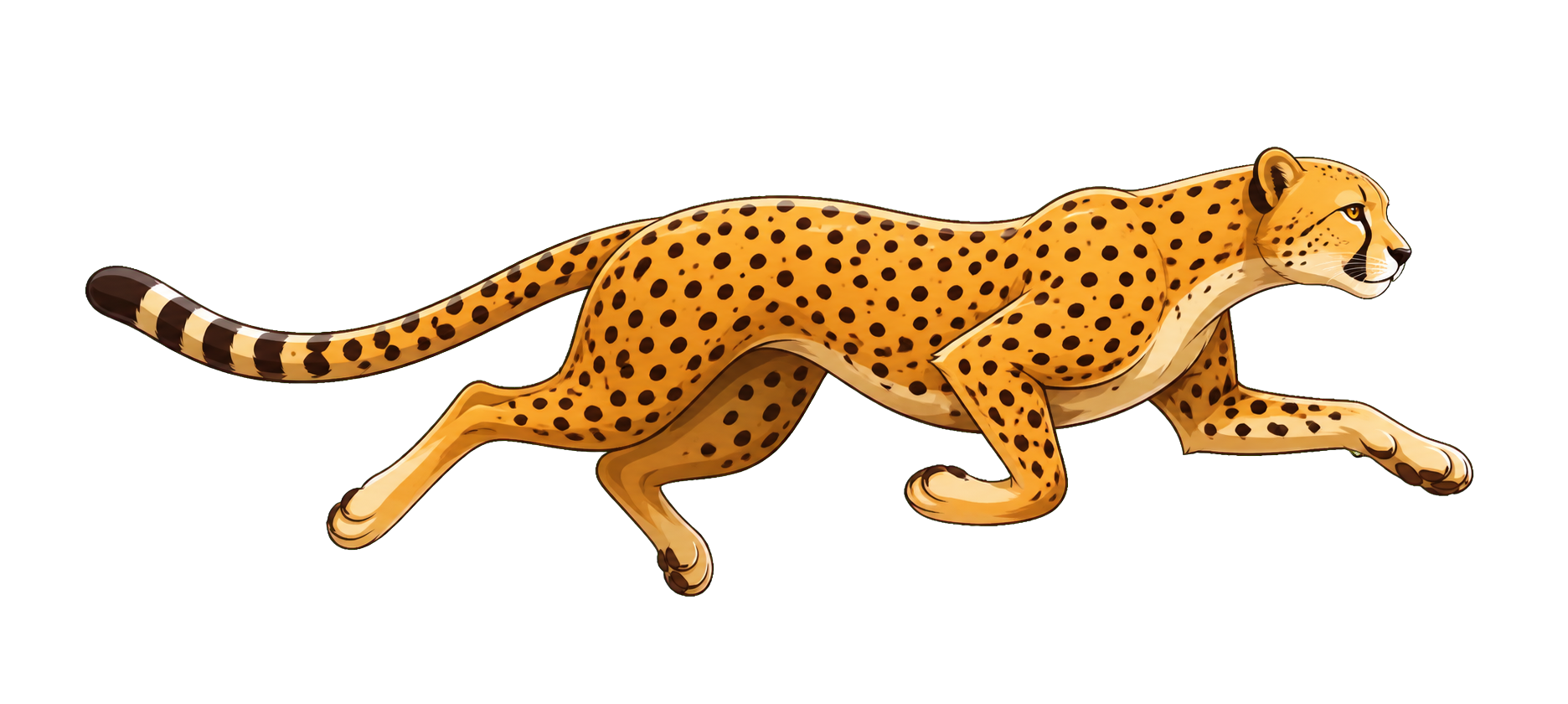 Cheetah running while your artwork is prepared