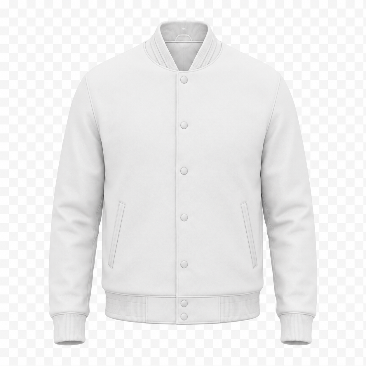 Blank front varsity jacket customization view