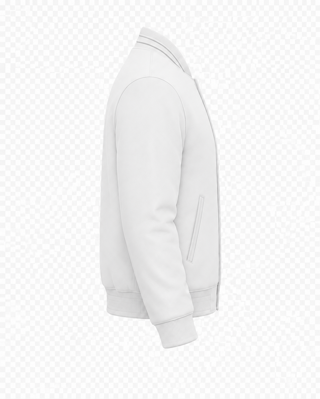 Blank left varsity jacket customization view